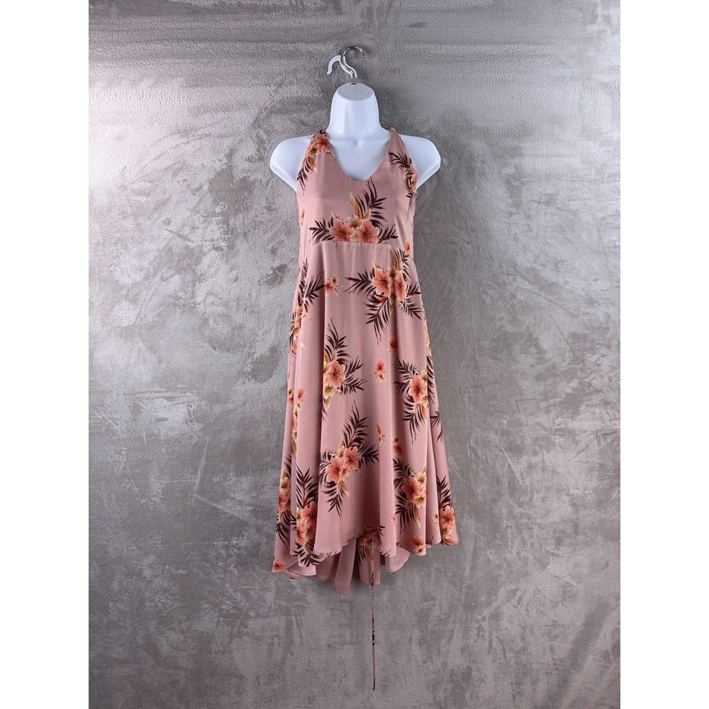 LPA Dress Womens Size Small Pink Floral Cut Out‎ Back Sleeveless Midi REVOLVE